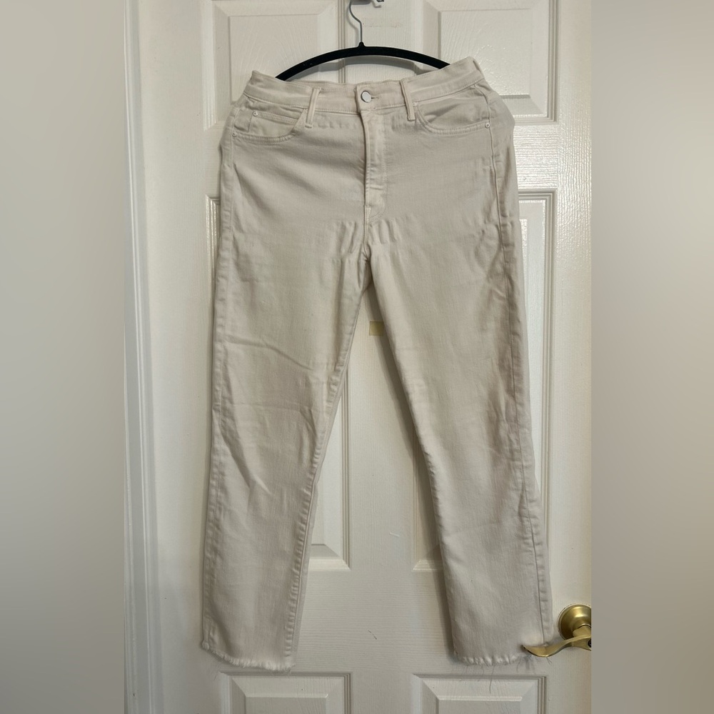 MOTHER Women’s High waisted rascal cropped fray jeans Size 29